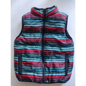 Gymboree‎ Kids Puffer Vest Striped Fleece Lined Size S 5-6 Years